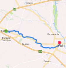 Traccia del percorso Santhià->Vercelli (18677 bytes)